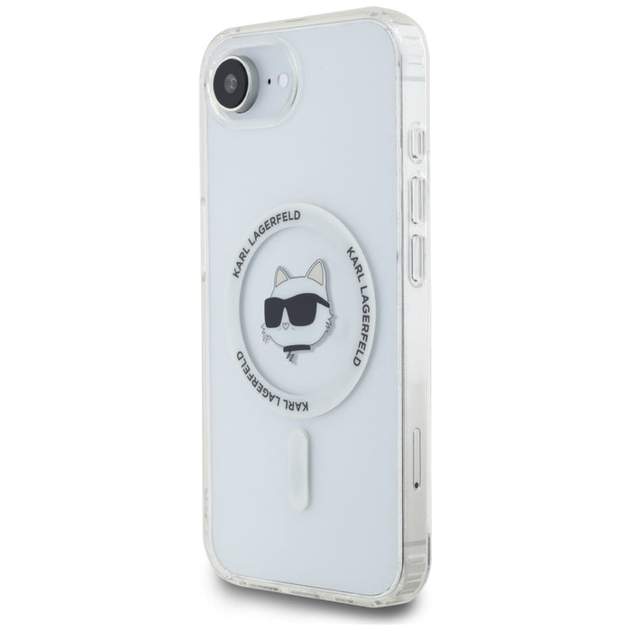 Karl Lagerfeld IML Metal Choupette Head MagSafe iPhone 16e Case - White