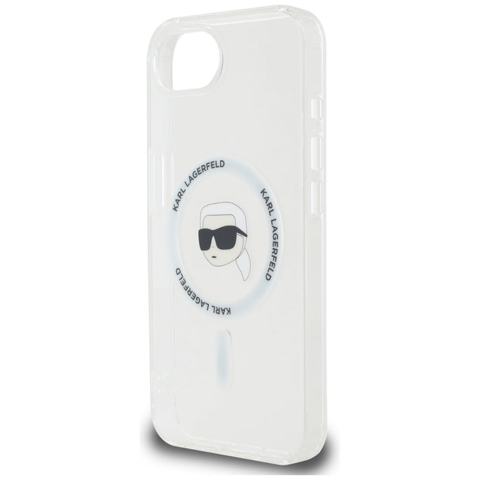 Karl Lagerfeld IML Metal Karl Head MagSafe Case for iPhone 16e White