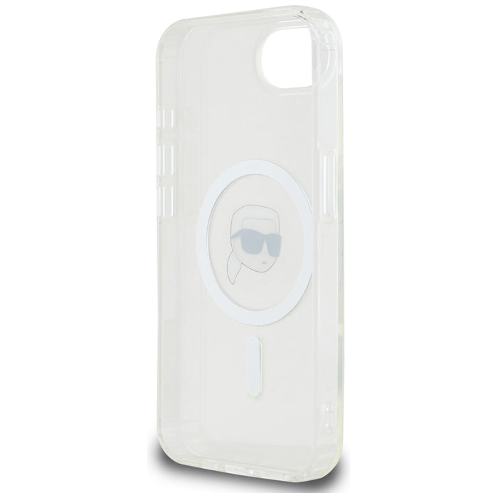 Karl Lagerfeld IML Metal Karl Head MagSafe Case for iPhone 16e White