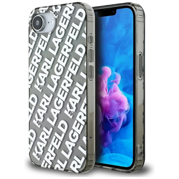 Karl Lagerfeld IML Repeat Logo case for iPhone 16e - silver