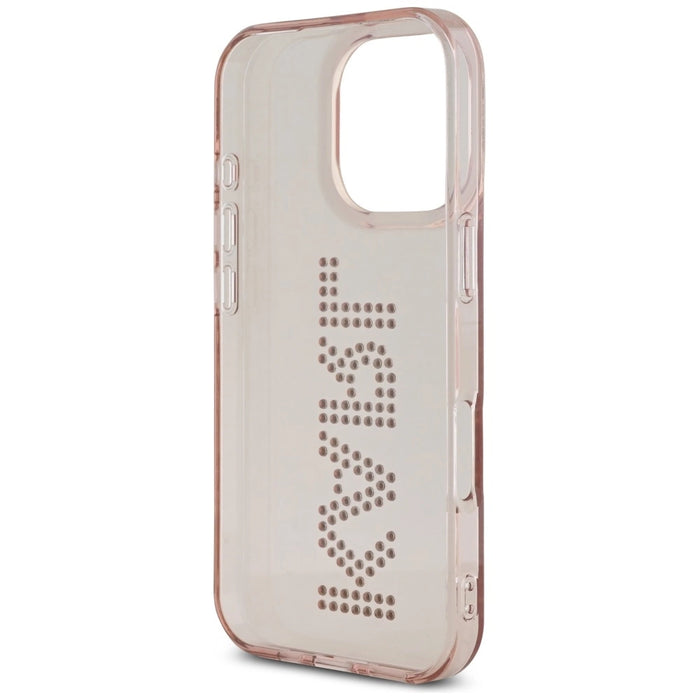 Karl Lagerfeld IML Rhinestones Logo iPhone 16 Pro Max Case - Pink