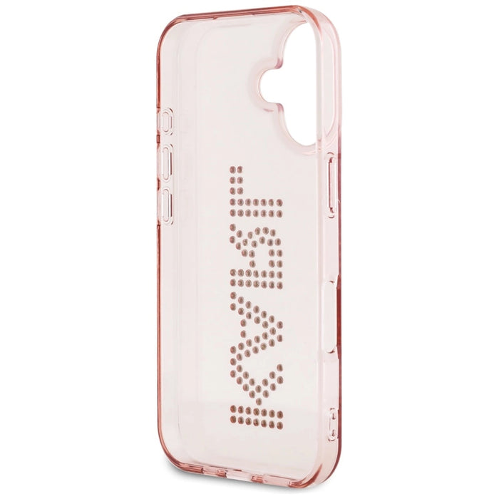 Karl Lagerfeld IML Rhinestones Logo iPhone 16 Case - Pink