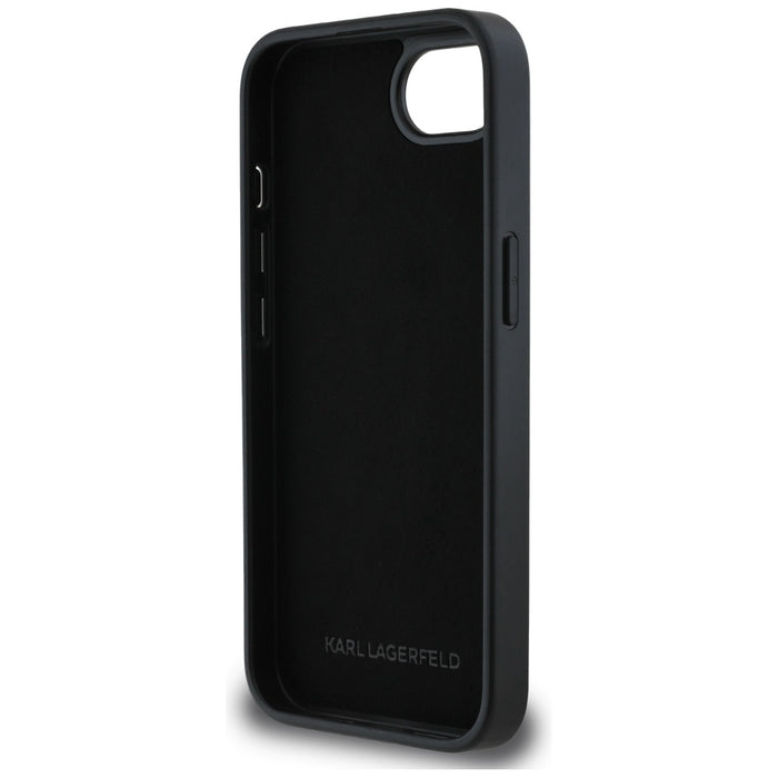 Karl Lagerfeld Monogram Karl Head Pin iPhone 16e Case - Black
