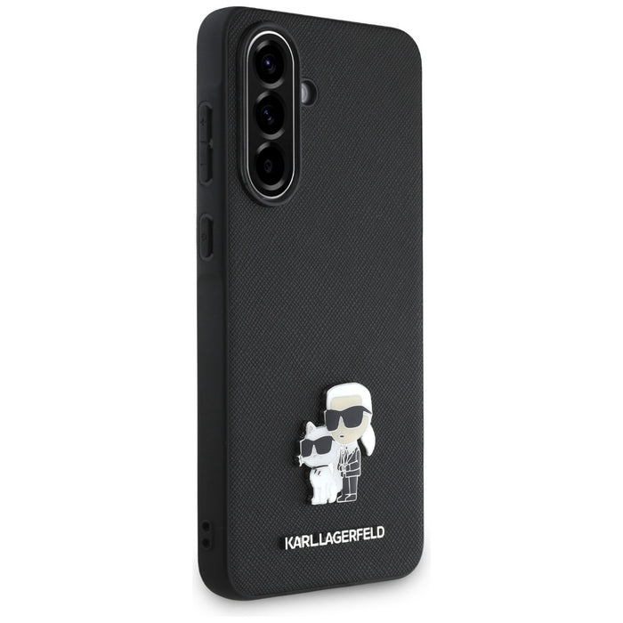 Karl Lagerfeld Saffiano Case w/ K&amp;C Metal Logo for Samsung Galaxy A56 - Black