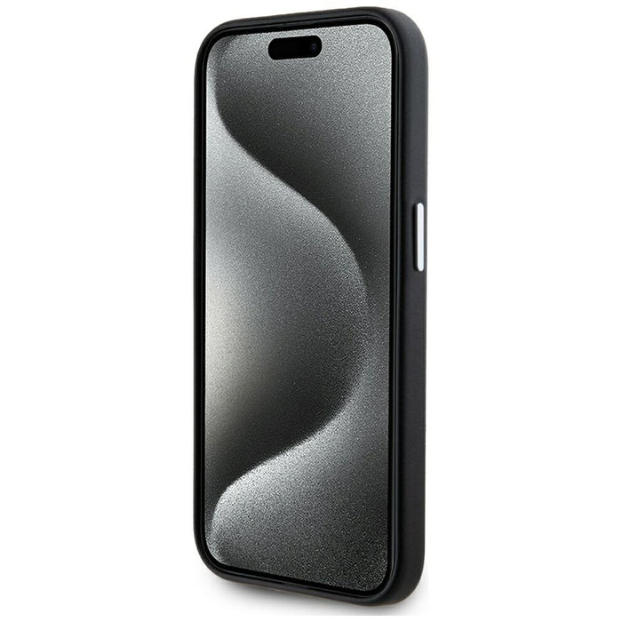 Karl Lagerfeld FW Metal Plate MagSafe iPhone 15 Pro Case - Black