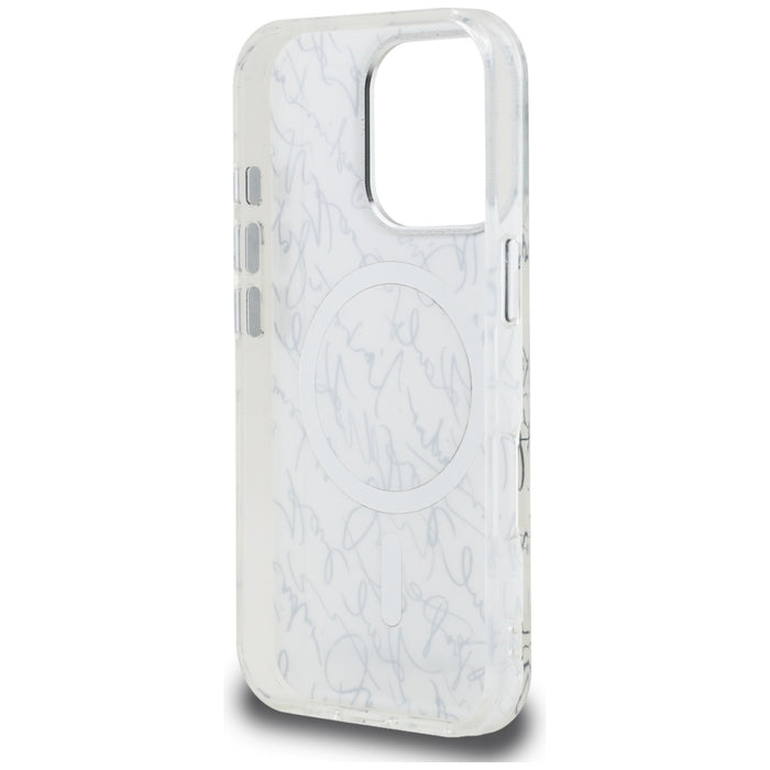 Karl Lagerfeld IML Karl Script Pattern MagSafe Case for iPhone 16 Pro Max - White