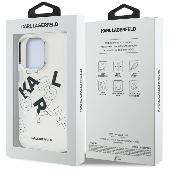 Karl Lagerfeld IML Sketched Graphic Case for iPhone 16 Pro Max - Clear