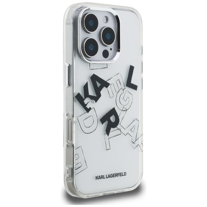 Karl Lagerfeld IML Sketched Graphic Case for iPhone 16 Pro - Clear