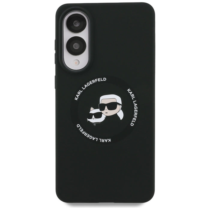 Karl Lagerfeld Silicone nauble Heads And Circle MagSafe case for Samsung Galaxy S25 Edge - black