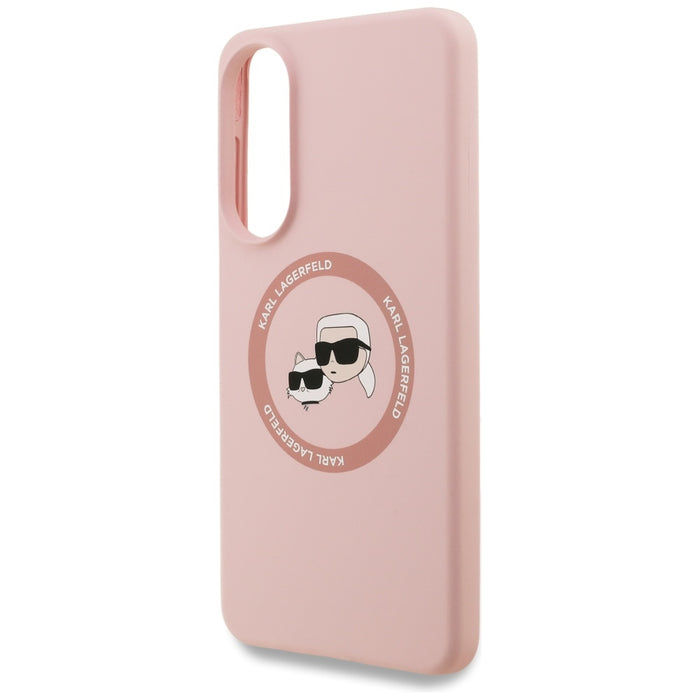 Karl Lagerfeld Silicone Nauble Heads And Circle MagSafe Case for Samsung Galaxy S25 Edge - Pink