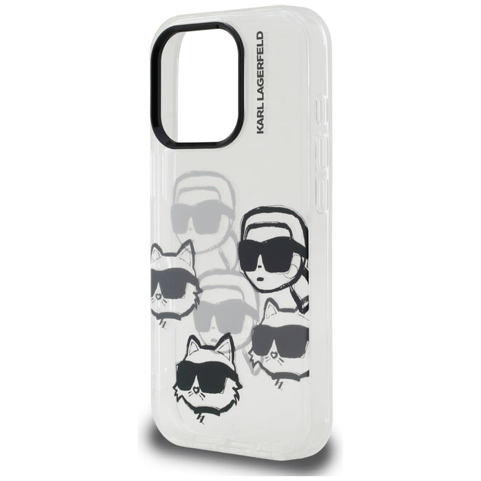 Karl Lagerfeld IML Multi K&C Head Pattern Case for iPhone 16 Pro Max - Transparent