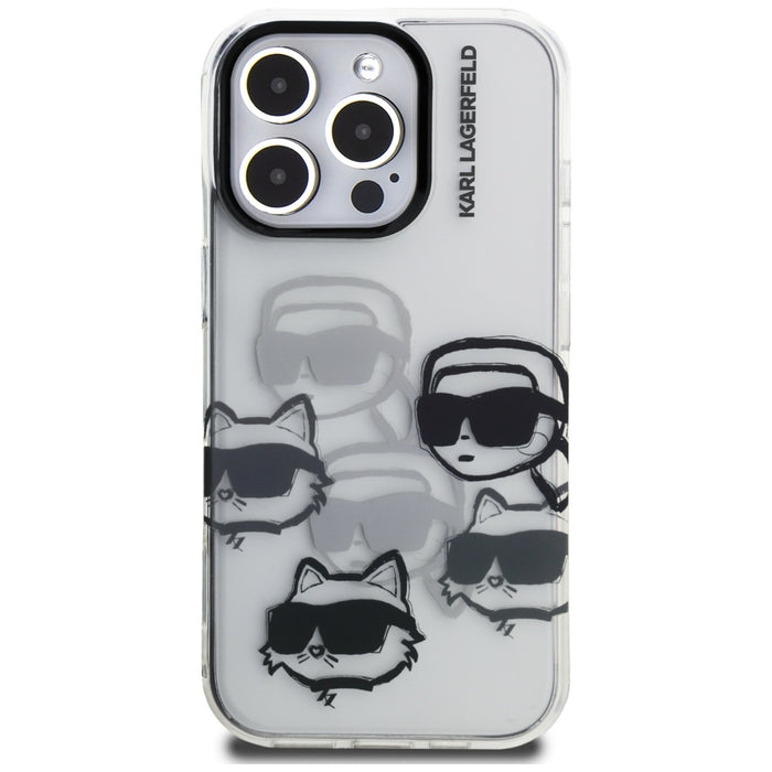 Karl Lagerfeld IML Multi K&C Head Pattern Case for iPhone 16 Pro Max - Transparent
