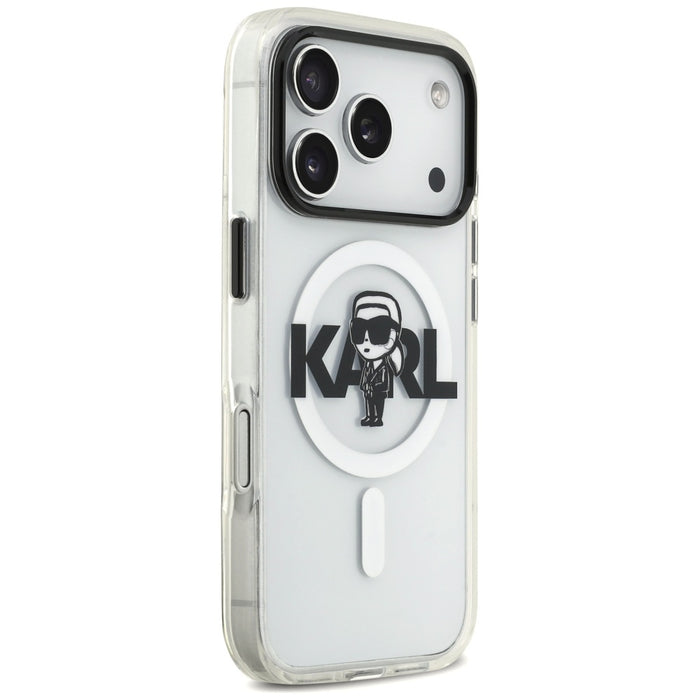 Karl Lagerfeld IML Karl Sketch Logo MagSafe Case for iPhone 17 Pro - Transparent