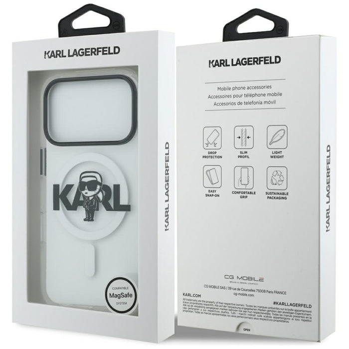 Karl Lagerfeld IML Karl Sketch Logo MagSafe Case for iPhone 17 Pro - Transparent