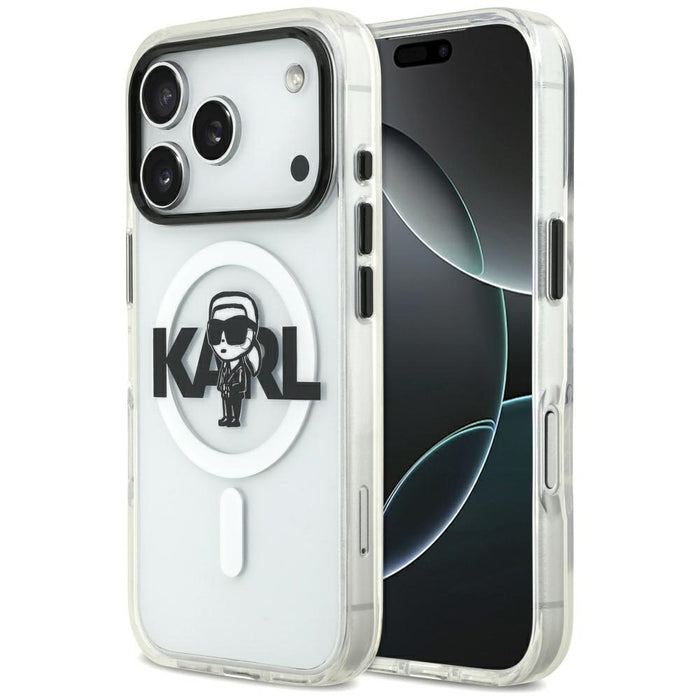 Karl Lagerfeld IML Karl Sketch Logo MagSafe Case for iPhone 17 Pro - Transparent