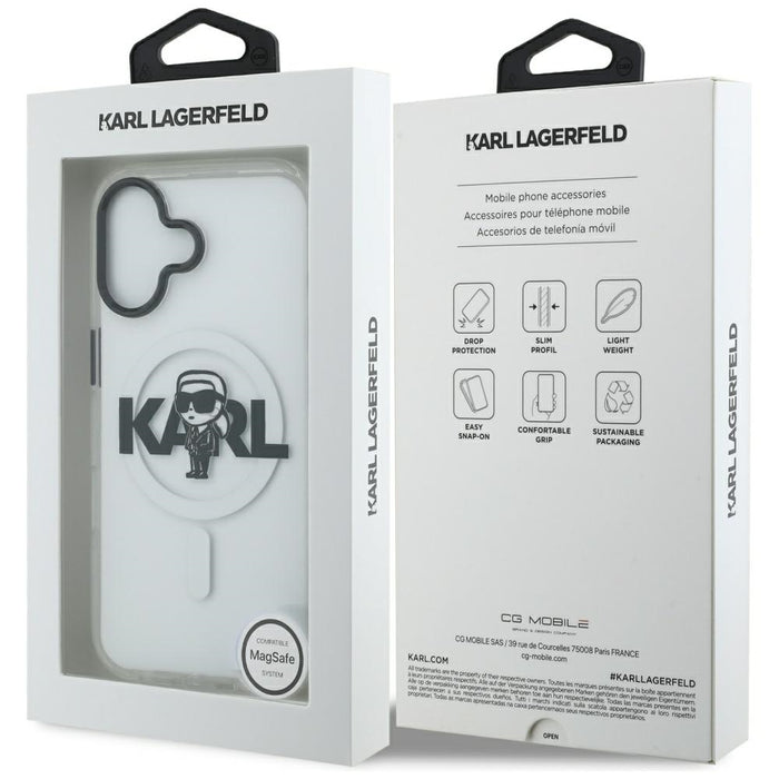 Karl Lagerfeld IML Karl Sketch Logo MagSafe Case for iPhone 17 - Transparent