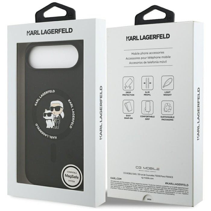 Karl Lagerfeld Silicone Karl&amp;Choupette Ring MagSafe Case for iPhone 17 Air - Black