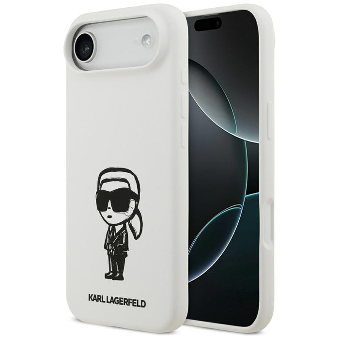 Karl Lagerfeld Silicone Karl Sketch &amp; Logo MagSafe Case for iPhone 17 Air - White