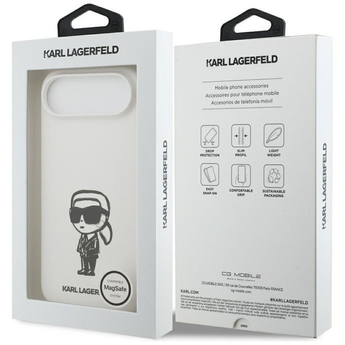 Karl Lagerfeld Silicone Karl Sketch &amp; Logo MagSafe Case for iPhone 17 Air - White