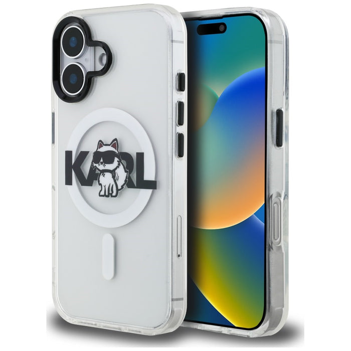 Karl Lagerfeld IML Choupette Sketch Logo MagSafe iPhone 17 Case - Clear