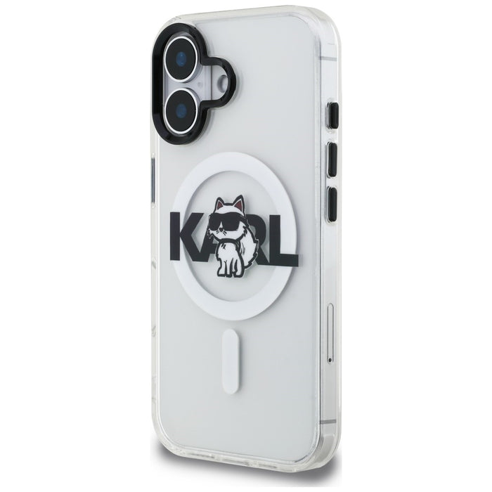 Karl Lagerfeld IML Choupette Sketch Logo MagSafe iPhone 17 Case - Clear