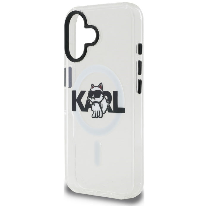 Karl Lagerfeld IML Choupette Sketch Logo MagSafe iPhone 17 Case - Clear