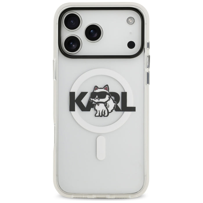 Karl Lagerfeld IML Choupette Sketch Logo MagSafe Case for iPhone 17 Pro - Clear