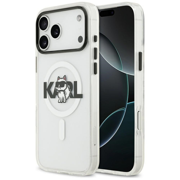 Karl Lagerfeld IML Choupette Sketch Logo MagSafe Case for iPhone 17 Pro - Clear