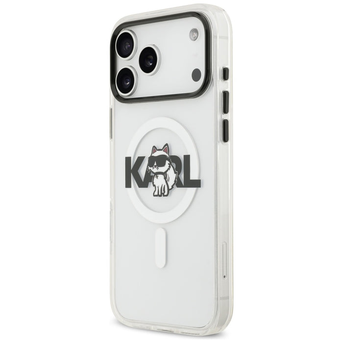 Karl Lagerfeld IML Choupette Sketch Logo MagSafe Case for iPhone 17 Pro - Clear