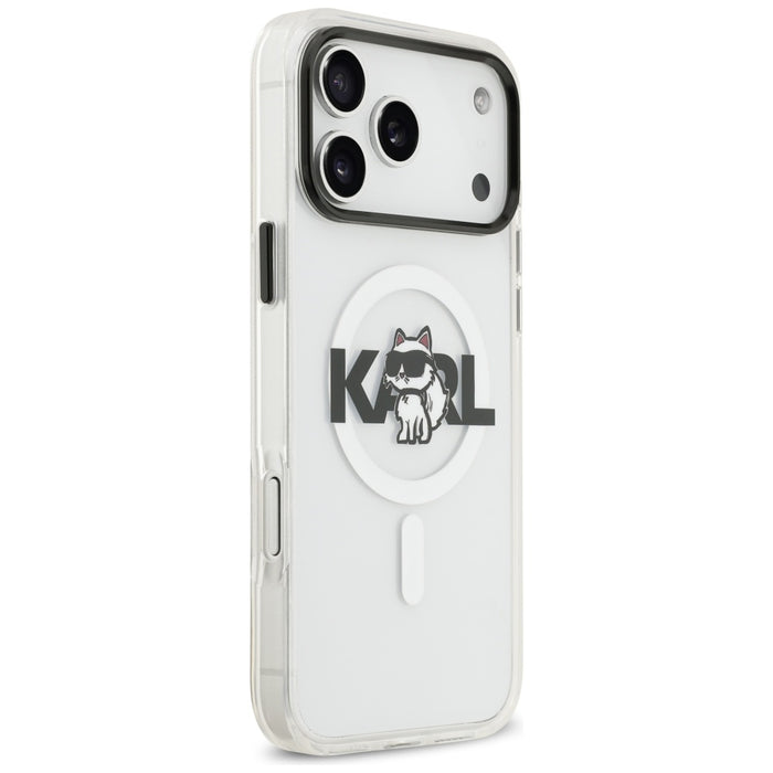Karl Lagerfeld IML Choupette Sketch Logo MagSafe Case for iPhone 17 Pro - Clear