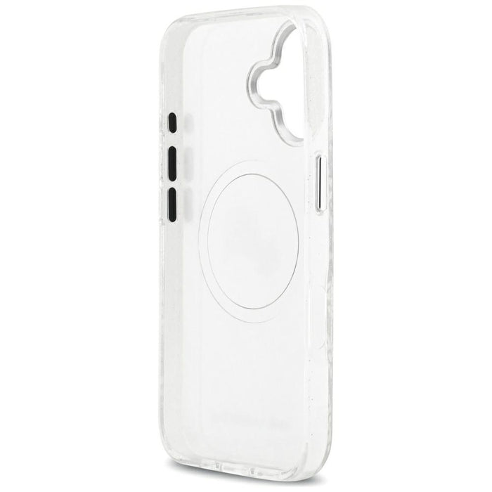 Karl Lagerfeld IML Glitter Karl &amp; Choupette Heads Logo MagSafe iPhone 17 Case - Gray