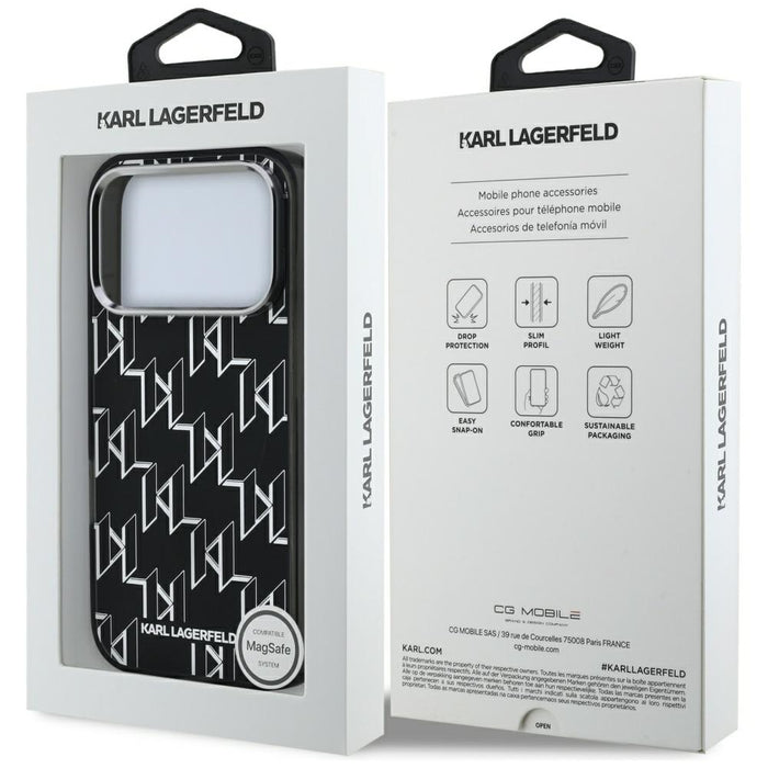 Karl Lagerfeld IML KL Monogram MagSafe Case for iPhone 17 Pro - Black