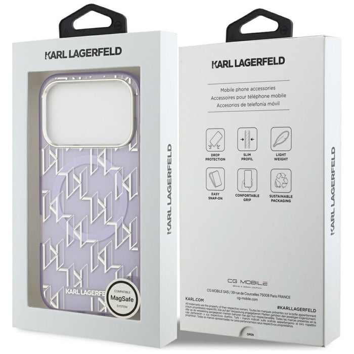 Karl Lagerfeld IML KL Monogram MagSafe Case for iPhone 17 Pro - Purple