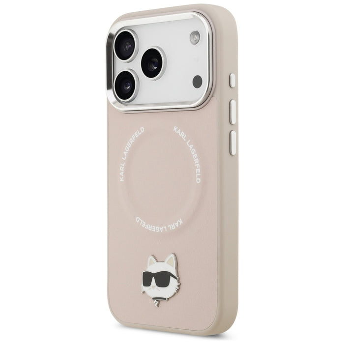 Karl Lagerfeld Choupette Pin MagSafe Case for iPhone 17 Pro Max - Pink