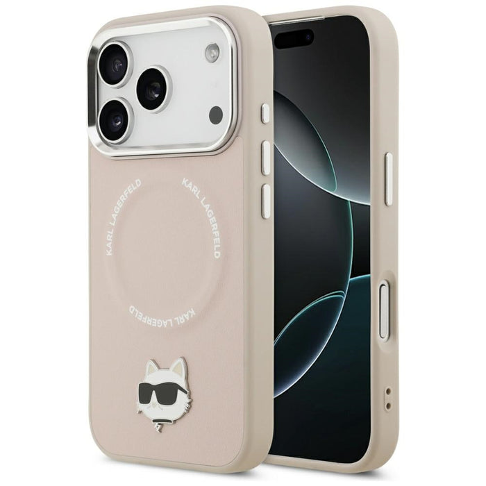Karl Lagerfeld Choupette Pin MagSafe Case for iPhone 17 Pro Max - Pink