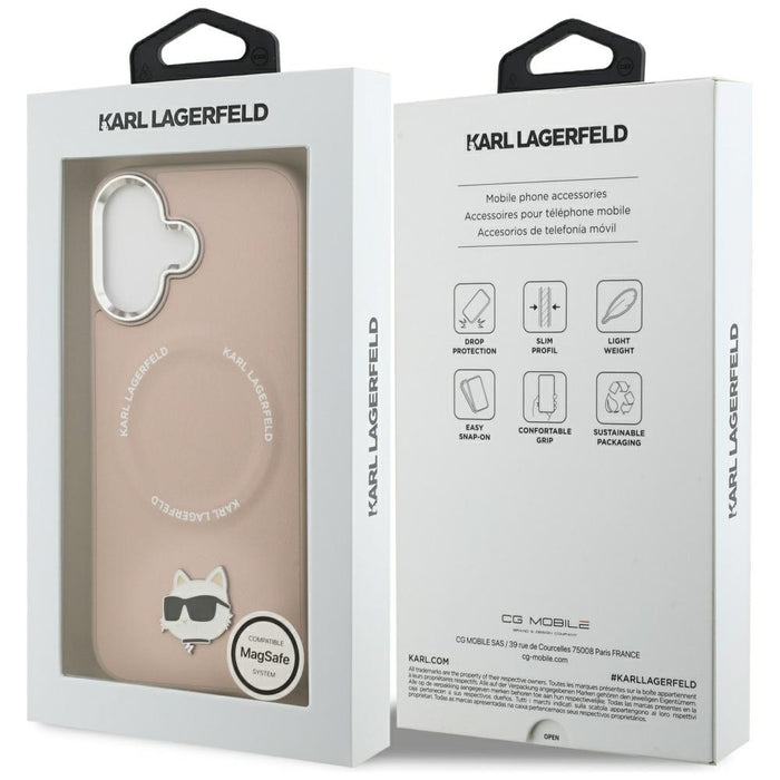 Karl Lagerfeld Choupette Pin MagSafe Case for iPhone 17 - Pink