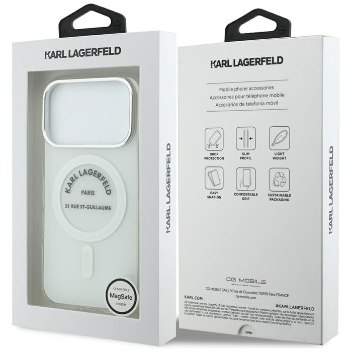 Karl Lagerfeld IML Karl RSG Logo MagSafe Case for iPhone 17 Pro - Transparent