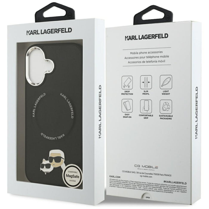 Karl Lagerfeld Karl &amp; Choupette Pins MagSafe Case for iPhone 17 - Black