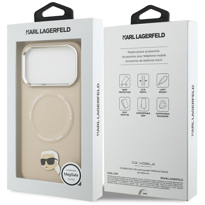 Karl Lagerfeld Karl Pin MagSafe Case for iPhone 17 Pro - Beige