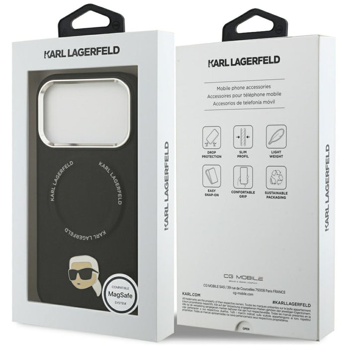 Karl Lagerfeld Karl Pin MagSafe Case for iPhone 17 Pro - Black