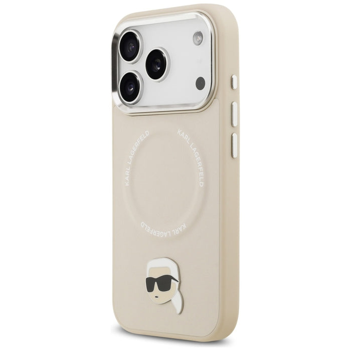 Karl Lagerfeld Karl Pin MagSafe Case for iPhone 17 Pro Max - Beige