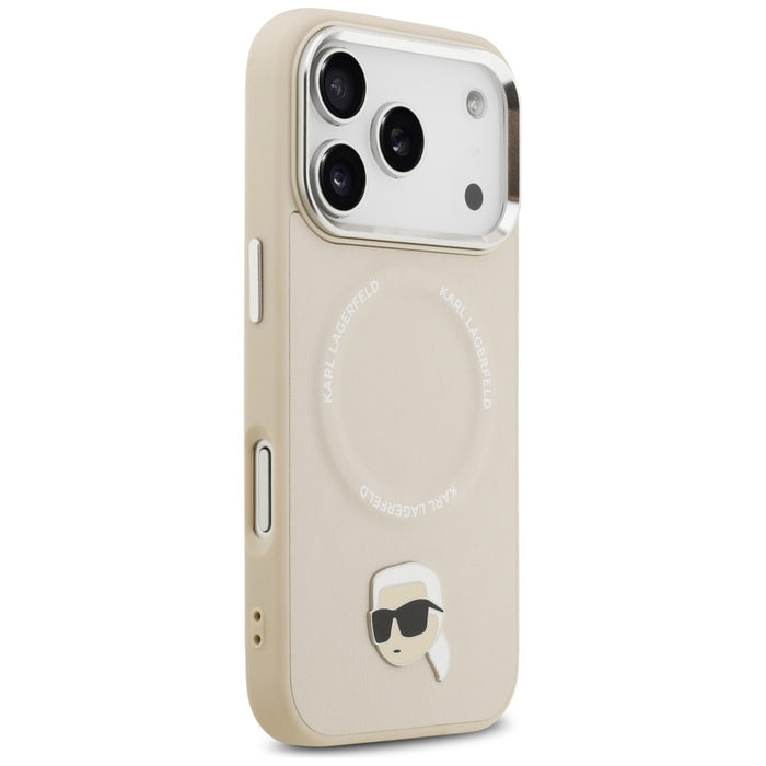 Karl Lagerfeld Karl Pin MagSafe Case for iPhone 17 Pro Max - Beige