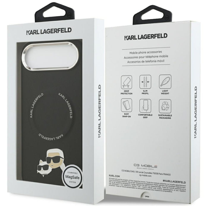 Karl Lagerfeld Karl & Choupette Pins MagSafe Case for iPhone Air - Black