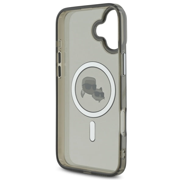 Karl Lagerfeld IML Metal Karl&Choupette Head MagSafe Case for iPhone 16 - Black