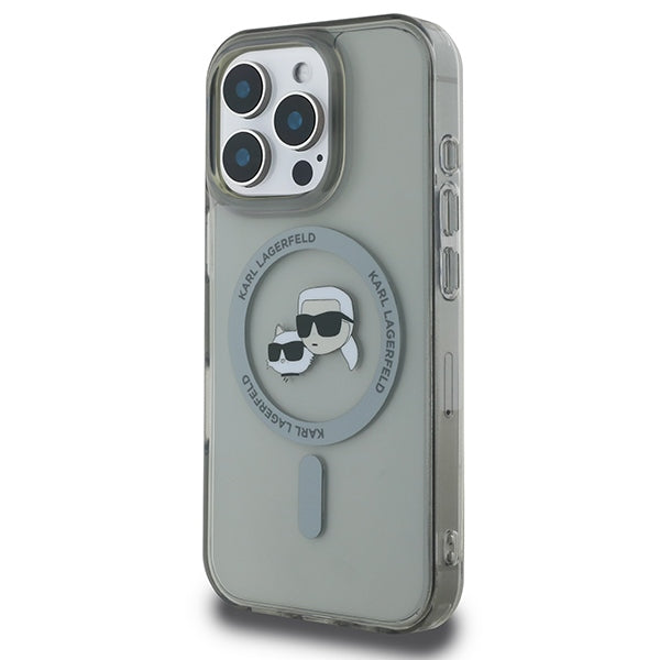 Karl Lagerfeld IML Metal Karl&Choupette Head MagSafe Case for iPhone 16 Pro Max - Black