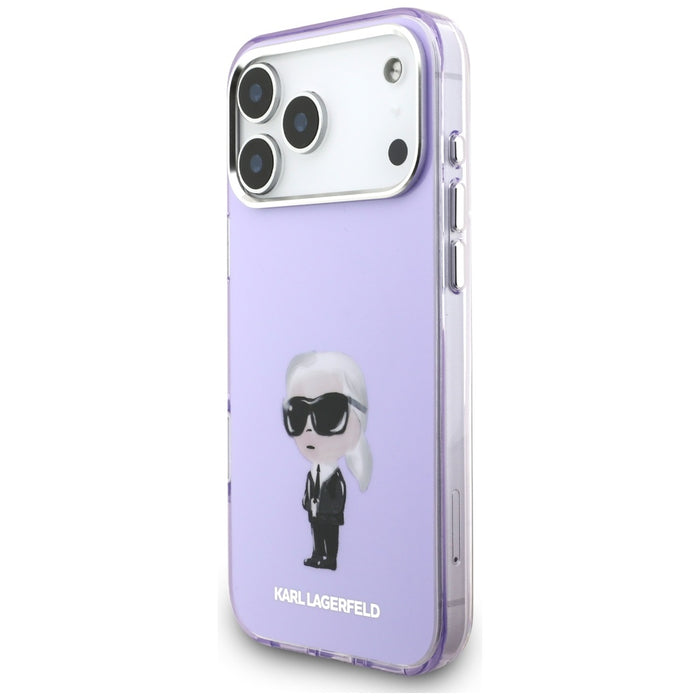 Karl Lagerfeld IML Aquarelle Karl &amp; Choupette &amp; Logo MagSafe Case for iPhone 17 Pro Max - Purple