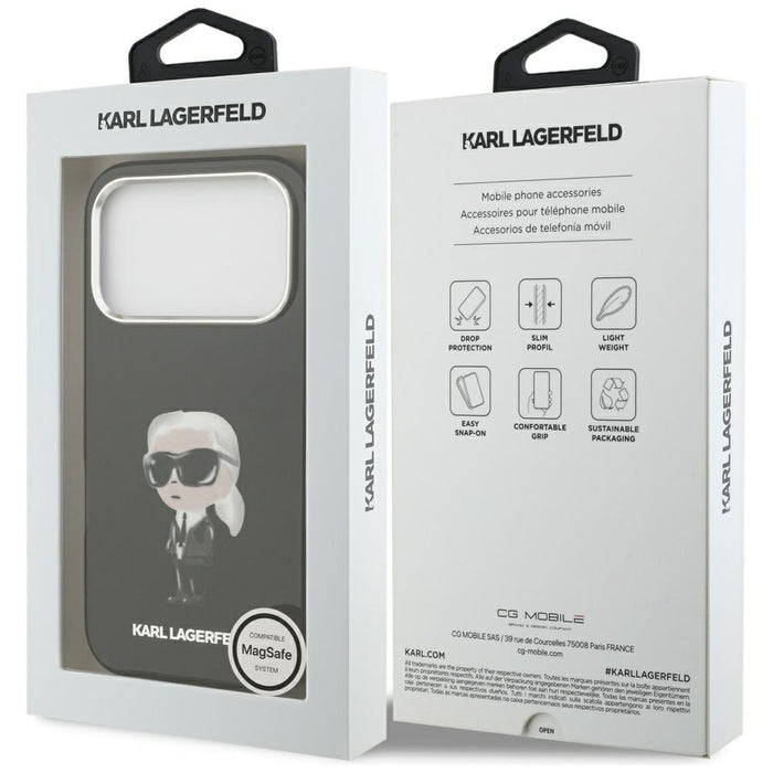 Karl Lagerfeld IML Aquarelle Karl &amp; Logo MagSafe Case for iPhone 17 Pro - Black