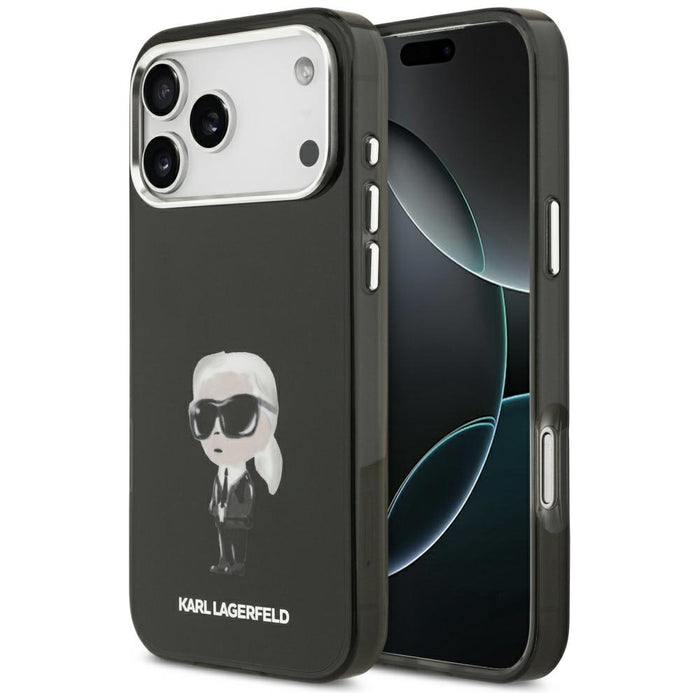 Karl Lagerfeld IML Aquarelle Karl &amp; Logo MagSafe Case for iPhone 17 Pro Max - Black