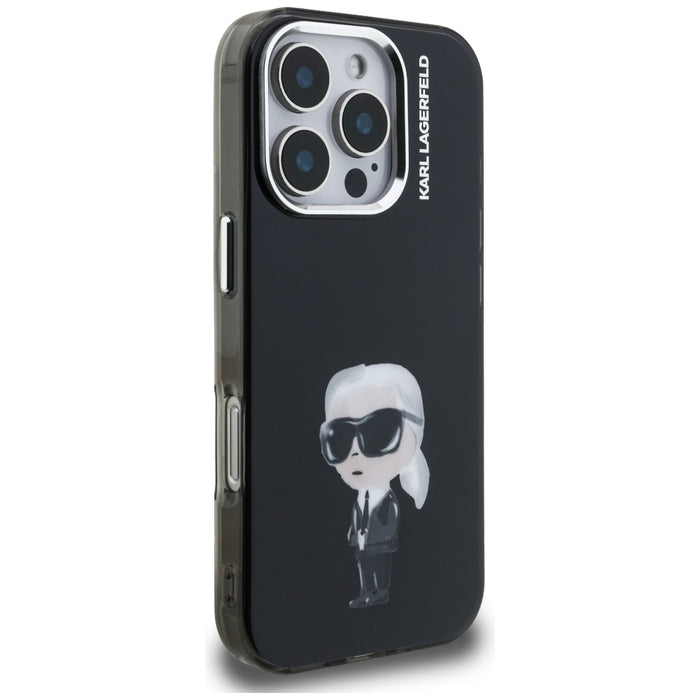 Karl Lagerfeld IML Aquarelle Karl &amp; Logo MagSafe Case for iPhone 16 Pro Max - Black