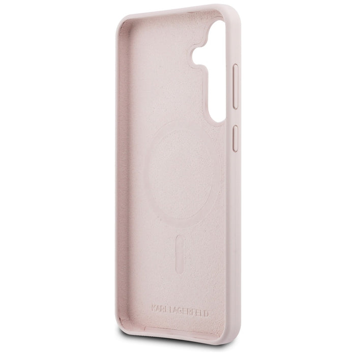 Karl Lagerfeld Silicone Karl &amp; Choupette Heads MagSafe Case for Samsung Galaxy S25 FE - Pink